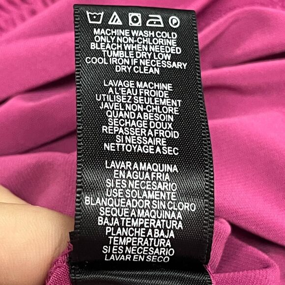 BCBG Women's Pink Flutter Ruffle Bodydoll Top V-Neck Blouse Size Large - Picture 6 of 7